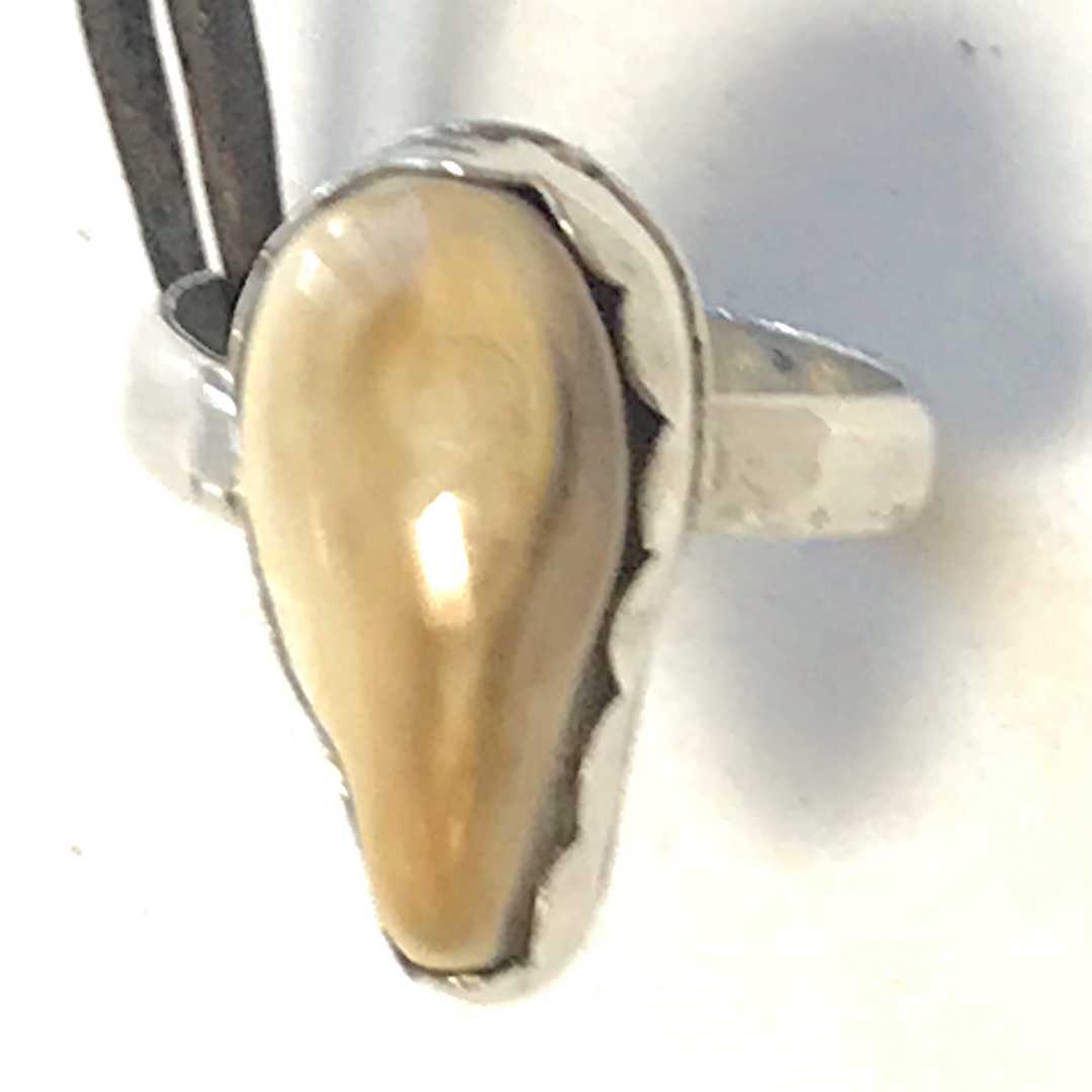 Elk Ivory Sterling Silver Ring for sale by Gerard the Artist Who